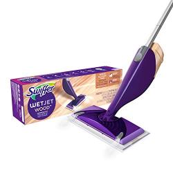 Swiffer Wetjet Wood Floor Mopping and Cleaning Starter Kit, 1 Mop, 10 Pads, Cleaning Solution, Batteries 1 count